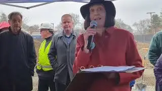 Newton Mayor Ruthanne Fuller speaks at groundbreaking ceremony for the Cooper Active Living Center