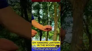 DIY Hanging Lantern in the Woods &ndash; Easy Trick Without Nails or Drills!