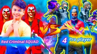 RED Criminal SQUAD V'S Pro player MR BABU FF in free fire #mrbabuff