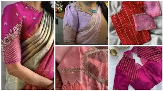 Latest Blouse Embroidery Designs For Silk Sarees 2025|| Silk Saree Blouse Embroidery 2025