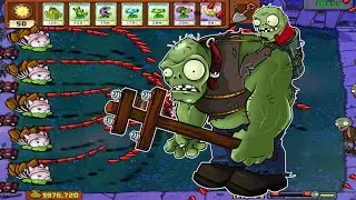 The fight is back of zombies and spikes