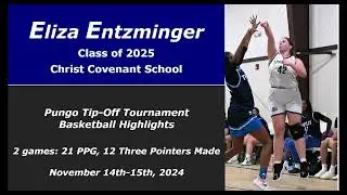 12 three pointers (2 games) Eliza Entzminger '25, Pungo Tournament  basketball highlights 11/15/2024