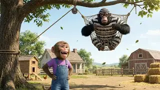 Big Black Monkey Steals KiKi&rsquo;s Milk Cow! 🐄😱 | Panda Police Plan a Rescue 🐼🚓 | KIKI MONKEY LIFE