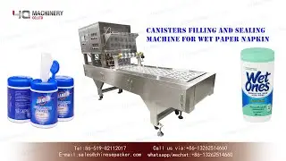 canister filling and sealing machine for hand wipes|inline type wet wipes packaging equipment