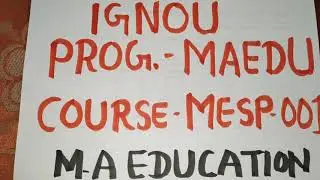Ignou Mesp 001  how to make dissertation (M.A Ed.)