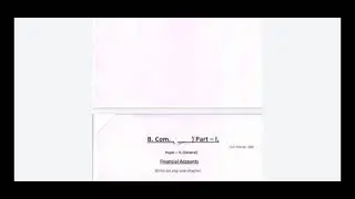 B.com part-1, (General course), vksu, assignment Questions Paper