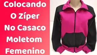 Costurando, Colocando o Zíper no Casaco de Moletom Feminino.
