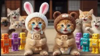 Papa Cat Surprises Ginger Sons with a Giant Modern Robot &ndash; What a Day! 🐱🤖❤️
