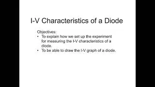 GCSE Physics - Electricity Lesson 6 - I-V Characteristics of a Diode.