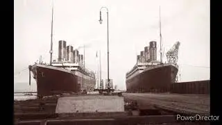 Titanic's fitting out beside the Olympic March 1912