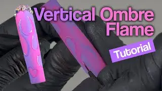 🔥 Pink & Purple Vertical Ombr&eacute; Flame Nail Art Tutorial | Single Nail Design