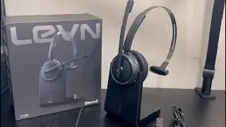 LEVN Wireless Headset with Microphone, Bluetooth Headset with Noise Canceling Mic & Mute Button