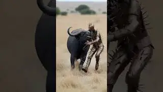 The buffalo violently attacks Iron Man
