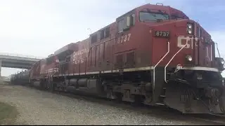 SOO Line! Canadian Pacific 8737 & SOO 6044 Lead CP 292 at Calgary AB