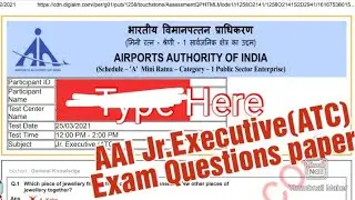 #AAI JUNIOR Executive ATC Exam 2023@Previous Question Paper