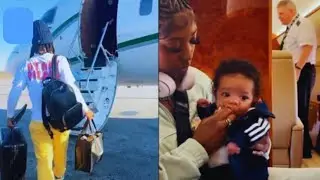 T.I. & Tiny Takes Grandson King Jr On His First Private Jet Flight During Family Vacation!  😍