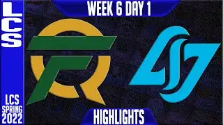 FLY vs CLG Highlights | LCS Spring 2022 W6D1 | FlyQuest vs Counter Logic Gaming