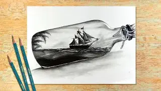 Scenery Inside the Bottle | Easy Drawing for Beginners | Pencil Drawing | Creative Art & Sketch |#21