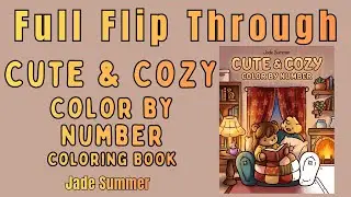 Cute & Cozy Color by Number Jade Summer Coloring Book Full Flip Through