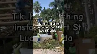 Tiki hut thatching install at Port St Lucie Florida , we work all over the treasure coast !