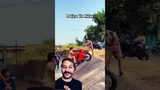 Police se nahi ride hui superbike 🤣 #automobile #police #funny #rider #driving #yamaha #shorts #yt