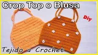 🌈Crop Top o Blusa a Crochet para Niñas (Con Indicaciones para Diferentes Tallas) Verano PASO A PASO❣