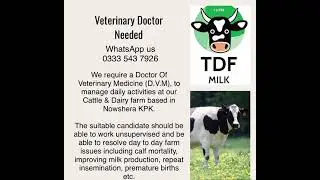 27 - Vacancy For Veterinary Doctor/Farm Manager - Salary 65K/Month Full Time Role