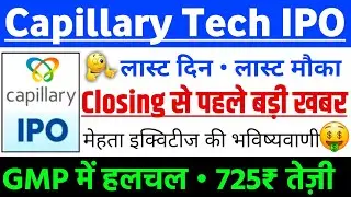 Capillary Technologies IPO Closingपहले बड़ी खबर| Capillary IPO GMP status| Capillary IPO Latest news