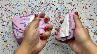 Chalkness Monster w Cornstarch Paste & 🌈🎉✨Toppings! Breaking Fresh Gym Chalk Block Satisfying ASMR