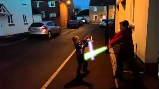 2nd Star Wars Lightsaber effect test using Rebaslight - Two Jedi fighters