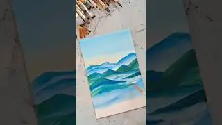 everyday paint 🌸🪻💙#colour #paintstudio #art #landscape #paint #acrylicpainting #cloudyart #landscape