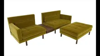 Br&uuml;hl AMBER 2-teiliges Sofa mit Zwischentisch und Hocker im Stoff 4473