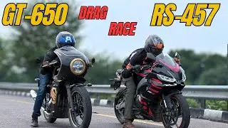 Aprilia RS457 vs GT650 Drag Race | First On YouTube | Only One In Lucknow |