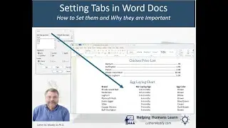Microsoft Word Tab Setting - How and Why