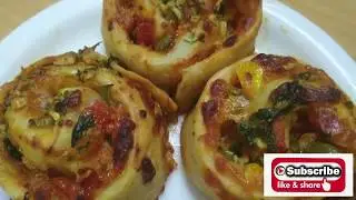 Pizza Pinwheel Recipe | Vegetable Pizza Pinwheel  | Lazeecious Food Corner