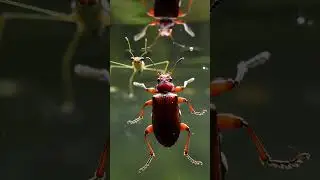 Water Strider vs Diving Beetle &ndash; Above or Below Wins? #insects #shorts