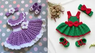 Top Trending Free Crochet Patterns Crochet 🧶 Baby Frock Winter Collection Top Trending Dress 