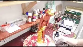 Pintura em gesso - T&eacute;cnica efeito Bronze