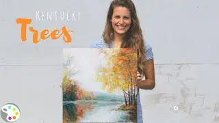 Acrylic Painting Tutorial | How to Paint Autumn (Fall) Trees on a Lake