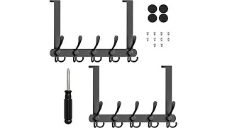 Sayoneyes Over The Door Hooks for Hanging Towels Coats Clothes with 5 Tri Hook