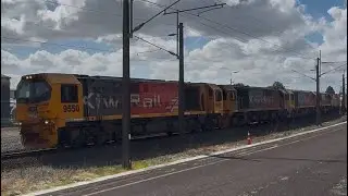 DL 9550 9377 9509 9210 with Train 229P passing Hamilton station North Island Main Trunk