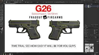 Custom Glock 26 Laser Engraving Vector Design | Adobe Illustrator to Ezcad | Timed Speed Run