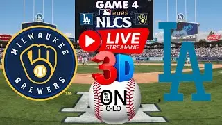 Los Angeles Dodgers vs Milwaukee Brewers Game 4 NLCS Live MLB Baseball. Play by Play 3D Presentation