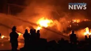 Feuersbrunst in Wertstoffzentrum Tussenhausen
