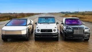 Cyber truck v rolls cullinan v new AMG g63: drag race 