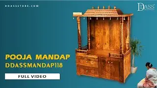 Compact Wooden Pooja Mandap for Homes | Easy-to-Install & Beautiful | DDASSMANDAP118| DDASSSTORE.COM