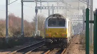 DB Cargo UK Class 67's no's: 67028-90035-82115-67012 @ STJ {568U} 04/12/2019.