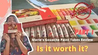 Marie's Gouache Colours Review Part 1 of 2 | Gouache Paint Beginners |  Peeveearts