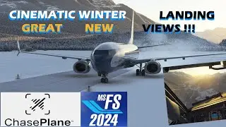 CHASEPLANE AND PMDG 737 IN FS2024 CINEMATIC WINTER LANDING SAMEDAN SWITZERLAND