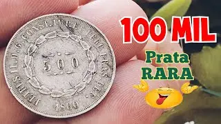 R$ 1300; MOEDA 500 R&Eacute;IS 1860, data rara ,valores atualizados de cat&aacute;logo.